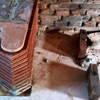Restauration cheminée ancienne à l'identique - Remontage jambage - Pendant travaux